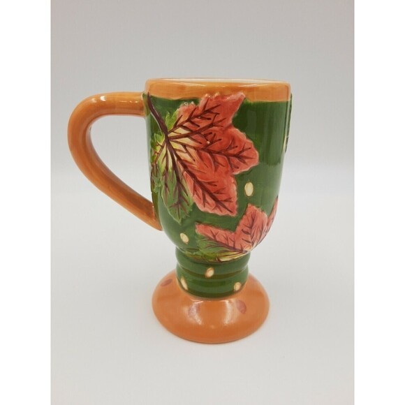 BELLA Casa Autumn Leaves By Ganz Goblet Mug 6" - Picture 4 of 7